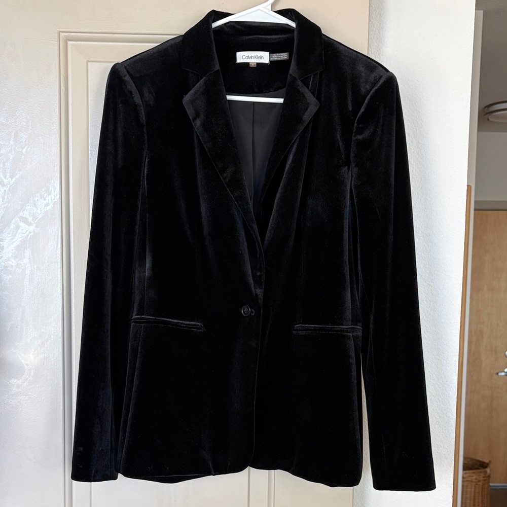 Calvin Klein Black Velvet Blazer